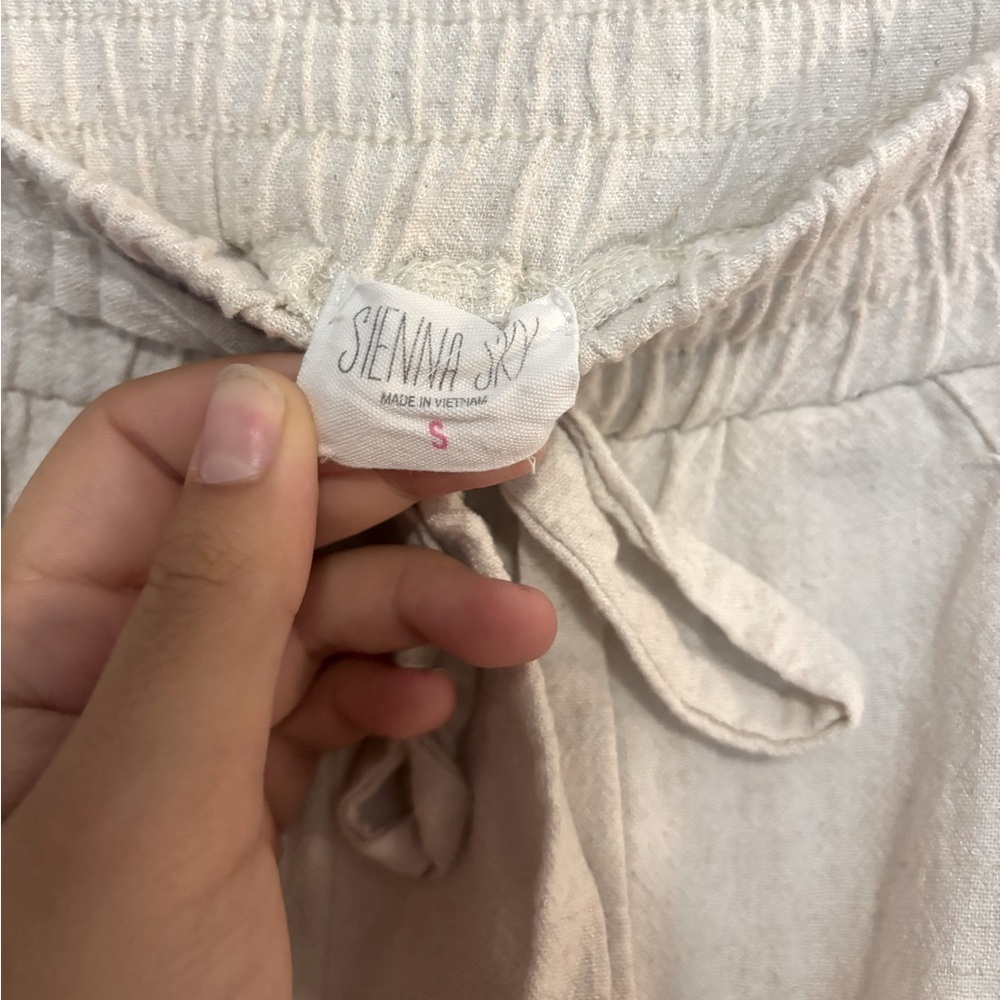 Sienna Sky Women’s Cream Linen Pants Size Small - Picture 3 of 5